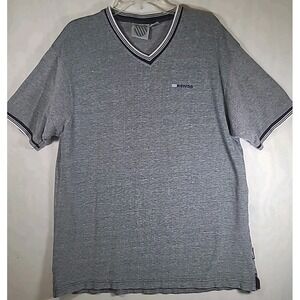 K-Swiss Training Polo Shirt‎ Mens Size XL Heavy Knit Cotton Gray Short Sleeve